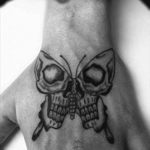 Skull moth tattoo #skull #insect #moth 