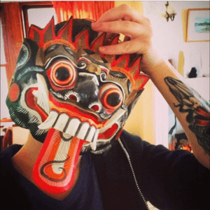 #mask ripe to be #inked! Looks good with my #realtattoo in shot :p #tribal #neotribal 