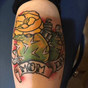 Mom and dad tribute tattoo