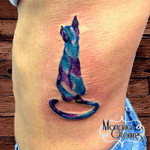 Watercolor cat tattoo #tattoo #marianagroning #karmatattoo #cdmx #MexicoCity #watercolor #watercolortattoo #watercolortattooartist #cat #cattattoo #watercolorcat #watercoloranimals 