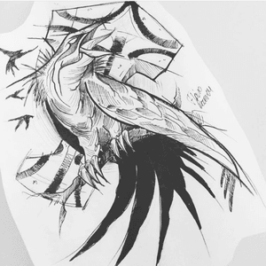 Drawing for a client. #crow #bird #flaviorezende #blackwork 