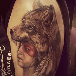 For my mother #mother #wolfhead #nativeindian #blacktowntattoo #notcompleted #kentaylor