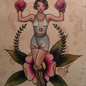 Boxer girl #neotraditional #boxergirl #coffeestains