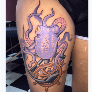 My right thigh piece. Done by Pony! #octopus 