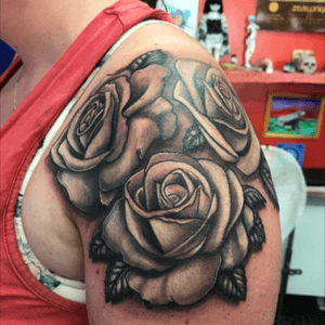 Black and grey Roses by Mik Insekt, Rudeboys in Norwich, England