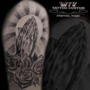 🙏🏻 #prayinghandstattoo #blackandgrey #blackandgreytattoo #ink #inked #inkedup #inkedmag #tattooink #inkaddict #tattoo #tattooartist #Tattoodo #tattooart #yoshi #yoshitattoo #nenetattooandpiercing #nagoya #nagoyatattoo #japan #JapanTattoo 