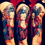 #Geisha #geishatattoo #arm #sleeve #oldschool #tattoo #italy #italian #girl #inkaddicted #InkForGood #japan #love 