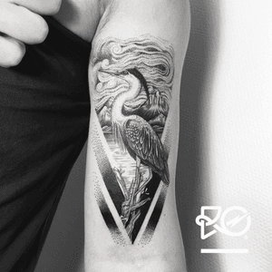 By RO. Robert Pavez • Heron Dreams • Studio Nice Tattoo • Stockholm - Sweden 2018  • #engraving #dotwork #etching #dot #linework #geometric #ro #blackwork #blackworktattoo #blackandgrey #black #tattoo #fineline