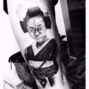 Still incomplete! 7 hours on this beauty 🎌 #japanese #realism #Geisha #themadtattermalta