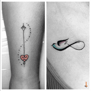 Nª262-263 #tattoo #tatuaje #littletattoo #ink #inked #line #arrow #dots #bird #infinity #bylazlodasilva