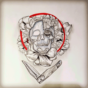 #tattooinspiration #skull #flower #france #sketch #illustration #shapieart #firstpost