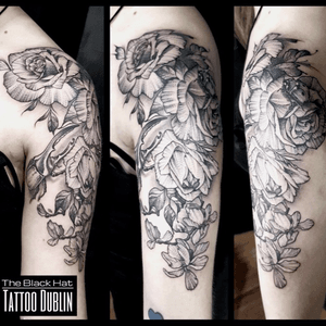 Holidays time but we have to say that you keep us busy guys! Beautiful projects!.11/12 Parnell Street  theblackhattattoo.com.Free consultation from Monday to Saturday 11am to 7pm.#armtattoo #peonyflower #peonytattoo #peony #flowers #flowertattoo #whipeshade #blacktattooworkers #blackworktattoo #tattoo #tats #dublin #tattooideasforgirls #tattooidea #dublin #lovingdublin #dublinone #blackhatdublin #sleevetattoo 