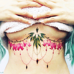 #pissaro #underboob tattoo #floral 
