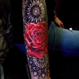 Rose with mandala design 