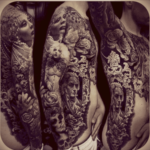 #realistic #tattoo #side #sleeve 