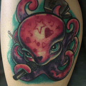 Octopus tattooed by Heather Maranda