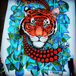 #AbstractWatercolor #watercolorart #tiger #geometricwatercolor #staugustinetattooartist 