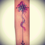  One of my #favourite #tattoos to this day. #watercolour #compass by Sammy in Perth Western Australia #anchor #thosecoloursthough 😍 (photo taken from Sam's instagram page)