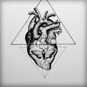 #heart #triangle #moth #geometric #blackandgray #anatomy #anatomical 