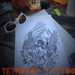 #tattoodesign #owl #roses #sketch #neotradart #ladytattooers #bordeaux 
