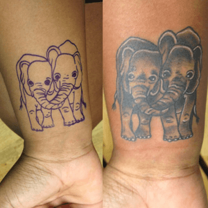 Before & after my elepahnt tattoo on my wrist 🐘 #elephanttattoo #wristtattoo #armtattoos #elephant 