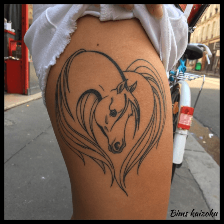 horse shoe heart tattoo  Clip Art Library