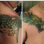 2nd session on BiG Ts dragon piece, his first tattoo lol