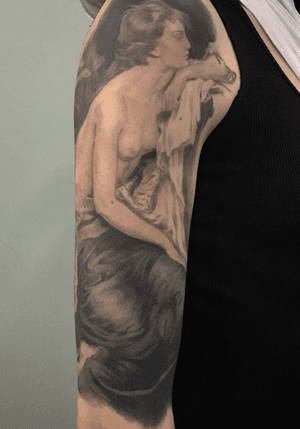 Lamia by Herbert James Draper #tattoo #tattooart #tattooartist #art #drawing #painting #realism #realistic #realistictattoo 