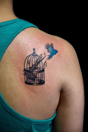 Freedom tattoo - blue bird