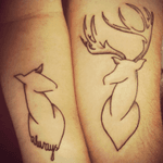 First ever tattoo with my partner💖 only a month and five days away😍 im getting the doe, and adding a little flower on its ear💖💖💖
