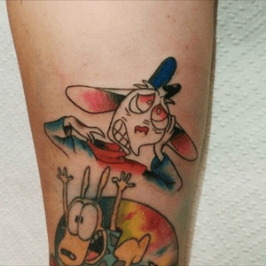 #ren from the #RenandStimpy show #welove #color #streesed or #hungover #tkotattoos_ @tkotattoos_ 