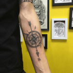 CompassOriginal design and tattooby Kaiser SinSince Tattoo Studio Hong Kong#compass #gemmetry #blackwork #blackart #blackartist #arrow 