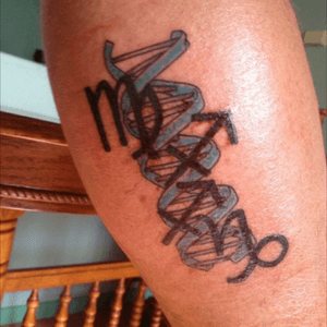 Newest ink...Double Helix with zodiac signs of myself, wife and our two children incorporated