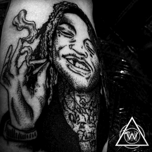 Wiz khalifa Instagram : zero.tattooer..#black #blackwork #blackworktattoo #wizkhalifa #tattoo #f4f #like #daily #tattooart #t #dot #dots #ink #inked #zerotattooer