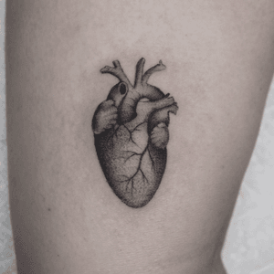 Miniature single needle heart. eyekandiink@gmail.com