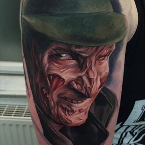 Mh Freddie Kreuger tattoo by the brilliant Joel Pin of Classic Tattoo, Berlin #megandreamtattoo 