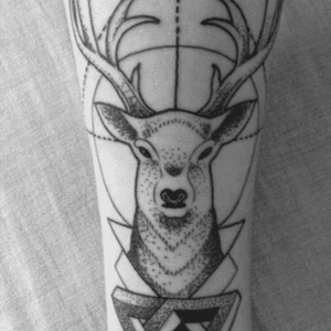 Line deer tattoo #deer 