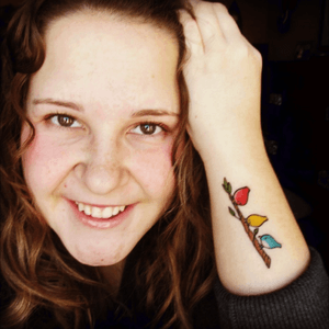 My tattoo representing Bob Marley's Three Little Birds!