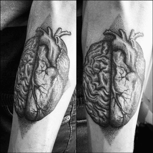 #brain #heart #blackworktattoo 