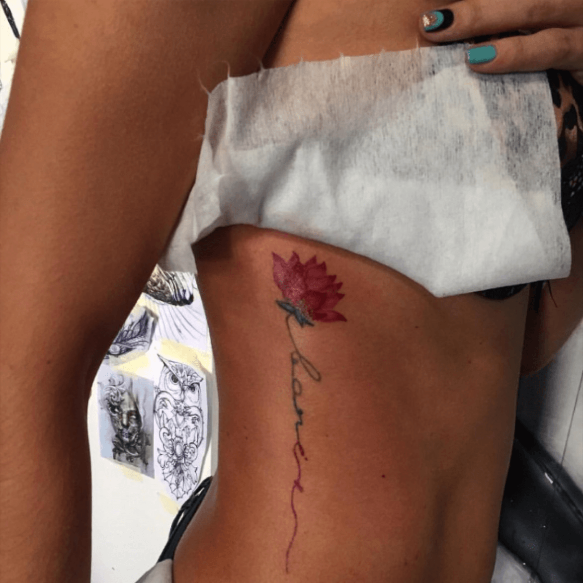 Vertical Script Hip Tattoo  Tattoo Designs for Women