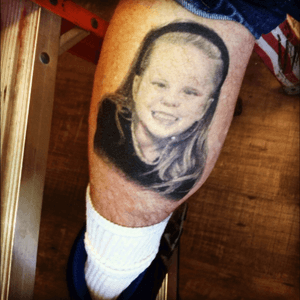 Portrait of myself on my fathers leg, about 14 years old now.