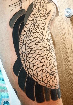 Smooth outlining. #japanese #japanesetattoo #scales   #dragon 