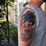 Done by artist Angel Marquez at @seventhsealtattoo #tattoo #tattoos #merica #america #flag #real #realistic #realism 