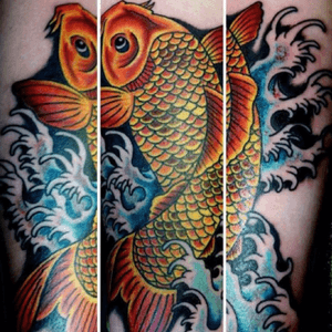 #TB #koi #japanese #waves #color my baby's arm