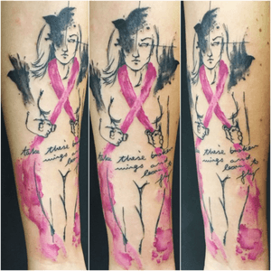 💃 #watercolor #watercolortattoo #fightcancer #abstracttattoo #sketchytattoo 