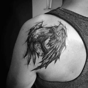 Pegasus for Ania #pegasustattoo #pegasus #tattoo #tattoos #blackwork #blackworkers #blackworkerssubmission #horse #wings #ink #inked #inkedup #inkedgirl #sketch #sketchstyletattoo #sketchstyle #tattoooftheday #poland #warsaw