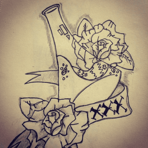 Pre-color chemicals #neotraditional #traditional #XXX #roses #flower #floral #sketch #chemistry #toxic 