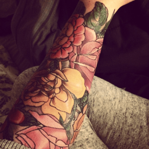 My Floral half sleeve by marcos chang at heart of gold it salt lake ciry utah