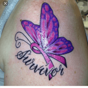 Ive always told mt grandma i woild get a tat when she oassed. The other day ahe told me she wanted to see it before shw goes. She is a 13 year breast cancer survivor and has a butterfly tat of her own. I would like a more realisitic look to the wings and no words and in color obviously #megandreamtattoo 