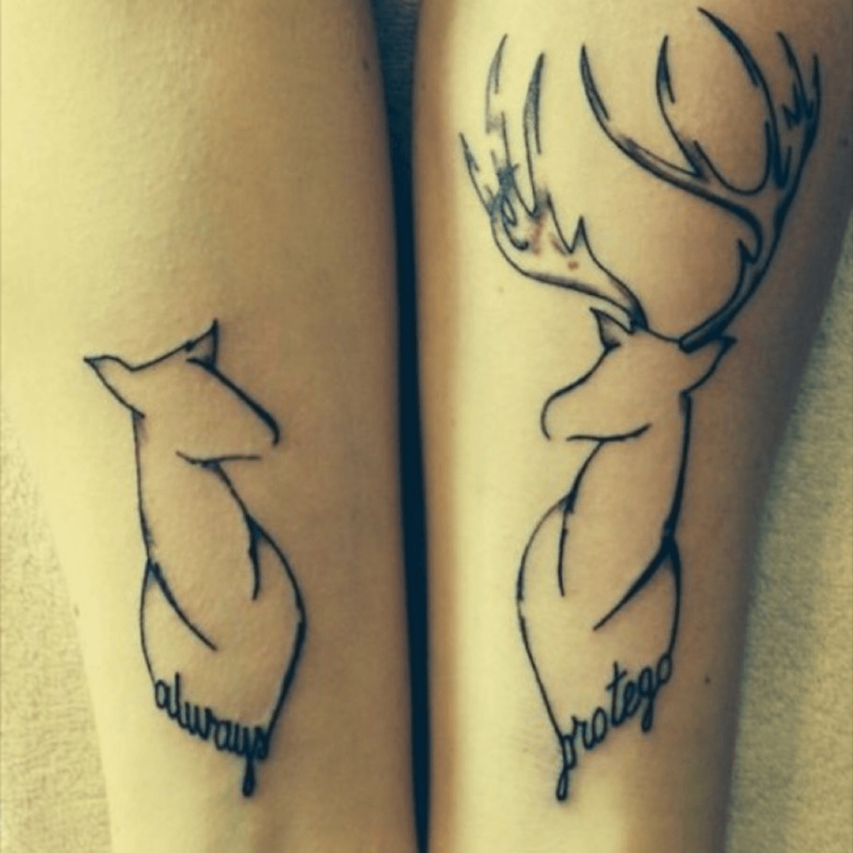 Tattoo uploaded by Kimberley Ann • #deer #buck #doe #couples • Tattoodo